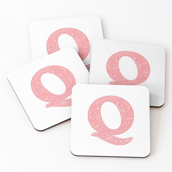 Item preview, Q Initial / Monogram in Pink Floral designed and sold by MessyBestie.