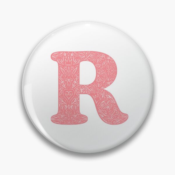 Item preview, R Initial / Monogram in Pink Floral designed and sold by MessyBestie.