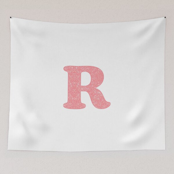 Item preview, R Initial / Monogram in Pink Floral designed and sold by MessyBestie.