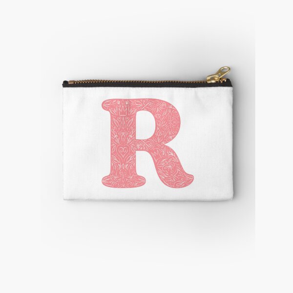 Item preview, R Initial / Monogram in Pink Floral designed and sold by MessyBestie.