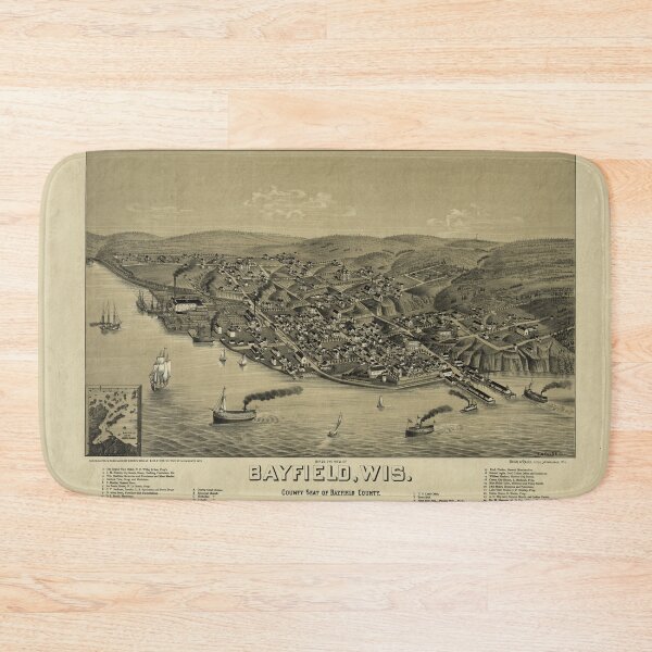 Item preview, Bird's Eye View of Bayfield, Wisconsin (1886) designed and sold by allhistory.