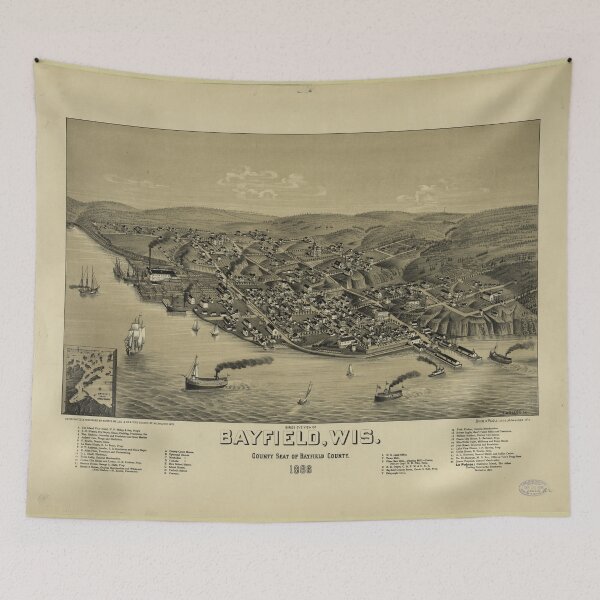 Item preview, Bird's Eye View of Bayfield, Wisconsin (1886) designed and sold by allhistory.