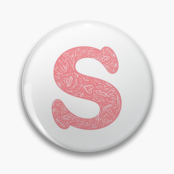 Item preview, S Initial / Monogram in Pink Floral designed and sold by MessyBestie.