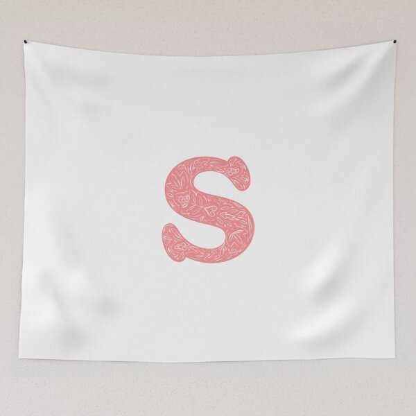 Item preview, S Initial / Monogram in Pink Floral designed and sold by MessyBestie.
