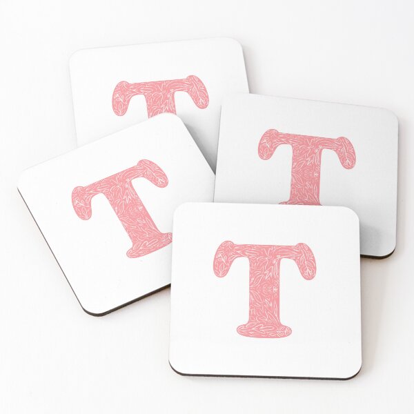 Item preview, T Initial / Monogram in Pink Floral designed and sold by MessyBestie.