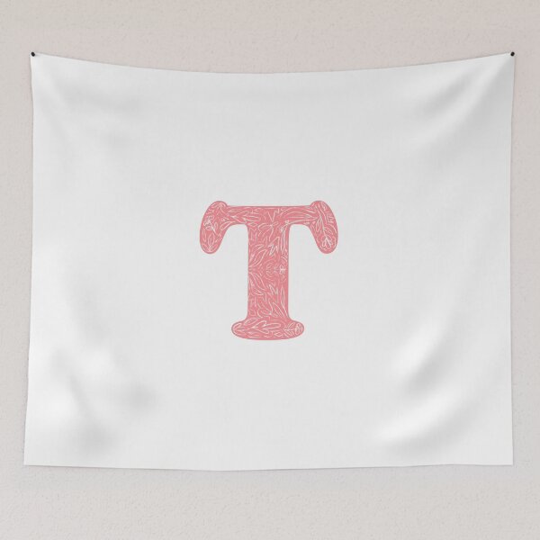 Item preview, T Initial / Monogram in Pink Floral designed and sold by MessyBestie.