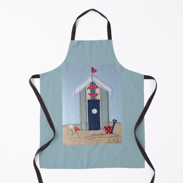Item preview, Stripy Beach Hut with Sand Castles  designed and sold by Leatextileart.