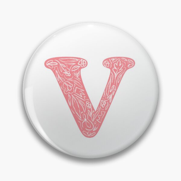 Item preview, V Initial / Monogram in Pink Floral designed and sold by MessyBestie.
