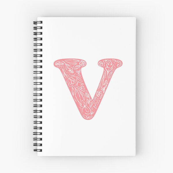 Item preview, V Initial / Monogram in Pink Floral designed and sold by MessyBestie.