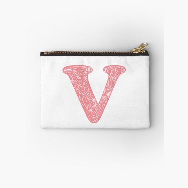 Item preview, V Initial / Monogram in Pink Floral designed and sold by MessyBestie.