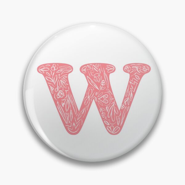 Item preview, W Initial / Monogram in Pink Floral designed and sold by MessyBestie.
