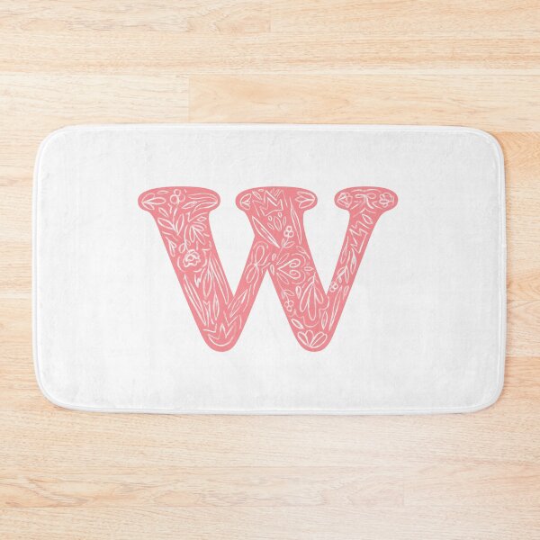 Item preview, W Initial / Monogram in Pink Floral designed and sold by MessyBestie.