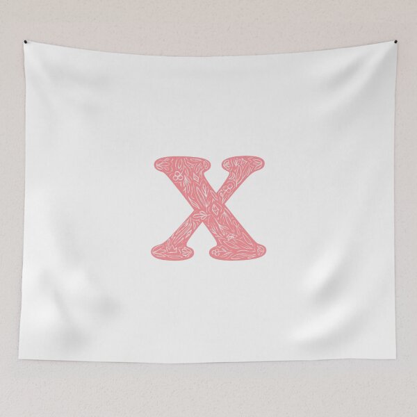 Item preview, X Initial / Monogram in Pink Floral designed and sold by MessyBestie.