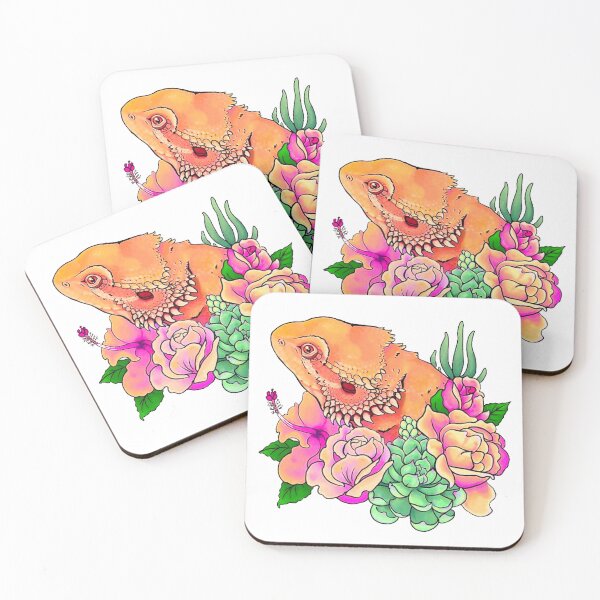 Item preview, Bearded Dragon Art PRINT | Colorful Cute Beardie Lizard Art designed and sold by CTWDesigns.