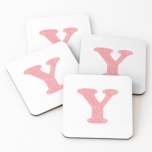 Item preview, Y Initial / Monogram in Pink Floral designed and sold by MessyBestie.