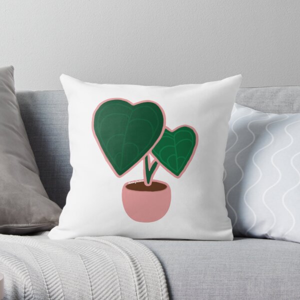 Blushing Anthurium Clarinervium Throw Pillow