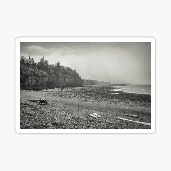 Halls Harbour in Black and White Sticker