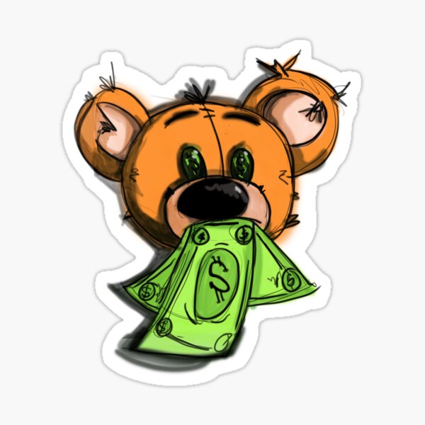 Vista previa del artículo con la obra «Buena suerte Bitcoin Teddy Bear», diseñado y vendido por Bread.