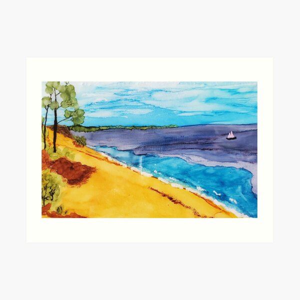 Popsurrealism Michigan Art - Nature Print Bears Manitou Prints Sleeping Bear Dunes Fine Art Print Artwork