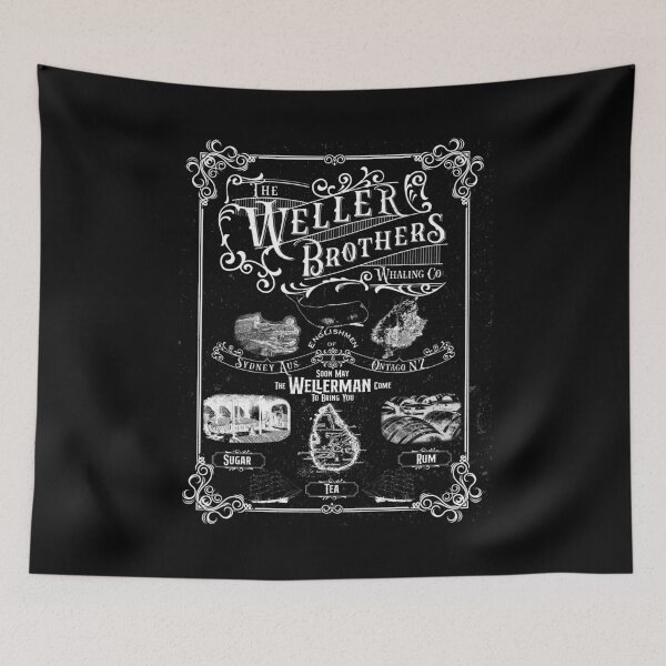 Item preview, Wellerman Weller Brothers Flyer Design White on Black designed and sold by ScienceNStuff.