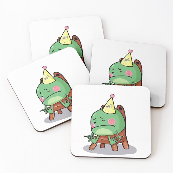 Item preview, sad birthday frog on frog chair designed and sold by MagicalRaiShop.