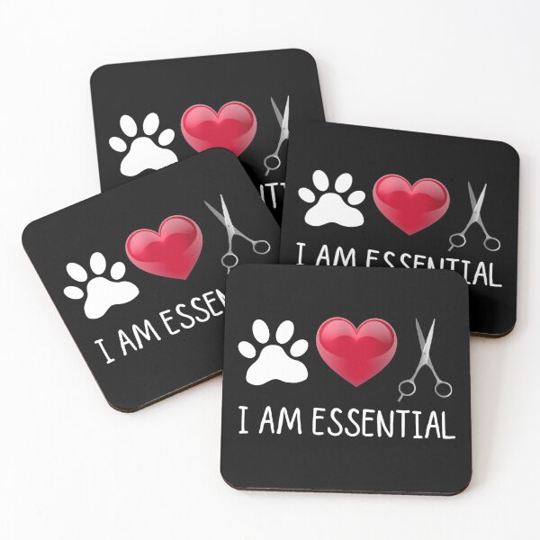 Item preview, I Am Essential Paw Print Heart Scissor Dog Groomer Pet Stylist Gift designed and sold by BookGeekNJ.