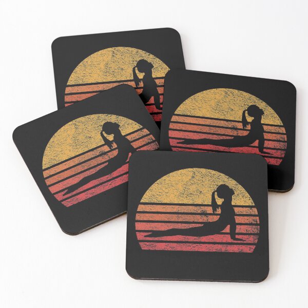 Item preview, Yoga Silhouette on Retro Vintage Sun designed and sold by thehappylamb.