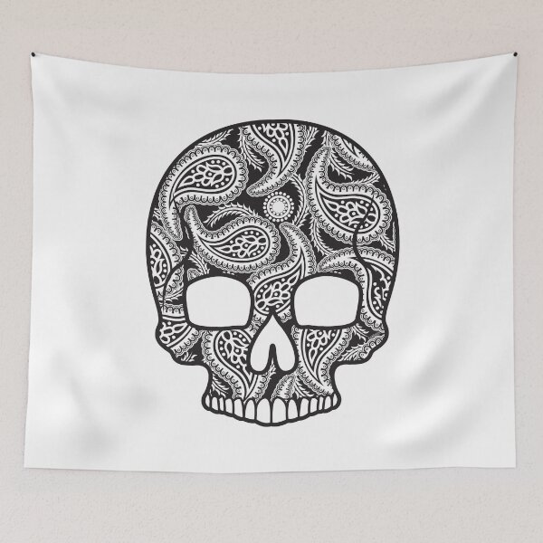 Item preview, Paisley Sugar Skull Floral Design Day of the Dead Dia De Los Muertos Mardi Gras Sugar Skull designed and sold by OopteesLydia.