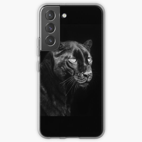 Black Panther Black and White Artwork Samsung Galaxy Soft Case