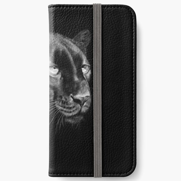 Black Panther Black and White Artwork iPhone Wallet
