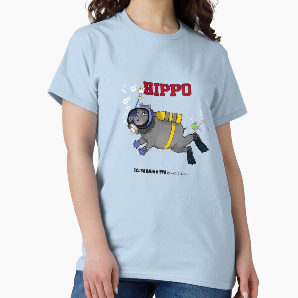 Vista previa del artículo con la obra «Buceador hipopótamo», diseñado y vendido por Hippogal.
