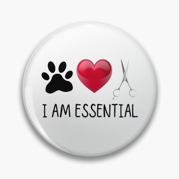 Item preview, I Am Essential Paw Print Heart Scissor Dog Groomer Pet Stylist Gift designed and sold by BookGeekNJ.