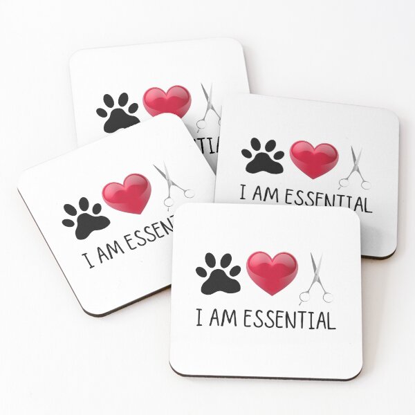 Item preview, I Am Essential Paw Print Heart Scissor Dog Groomer Pet Stylist Gift designed and sold by BookGeekNJ.