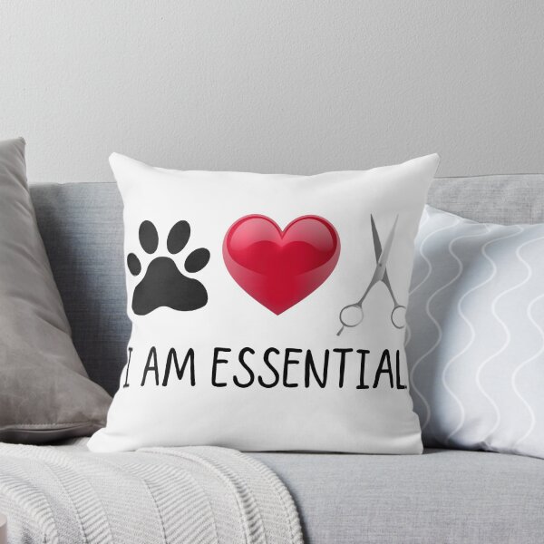 Item preview, I Am Essential Paw Print Heart Scissor Dog Groomer Pet Stylist Gift designed and sold by BookGeekNJ.