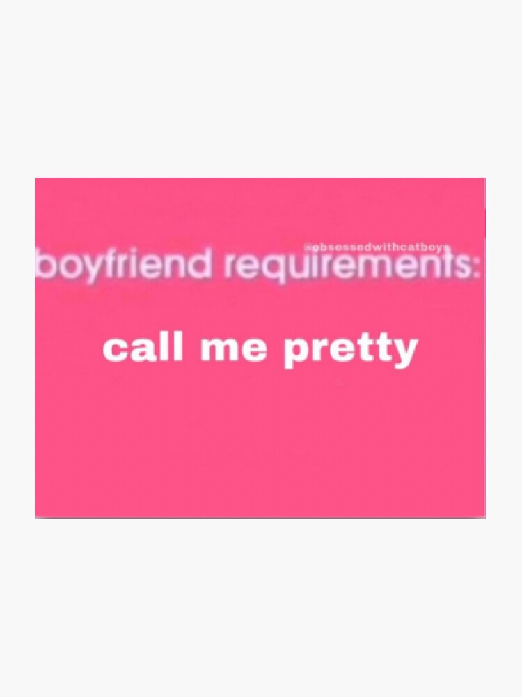 "boyfriend requirements ?" Sticker for Sale by xxjenelle Redbubble