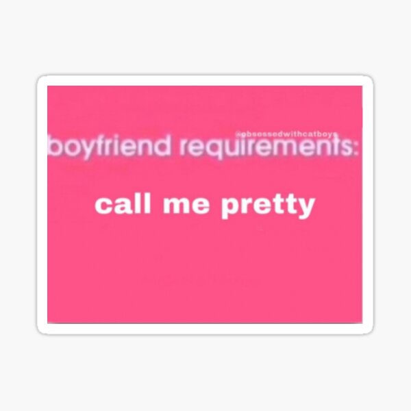 "boyfriend requirements ?" Sticker for Sale by xxjenelle Redbubble