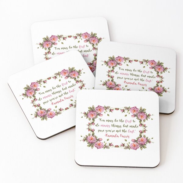 Item preview, Kamala Harris "First, But Not The Last" Floral Quote designed and sold by itsmebecca.