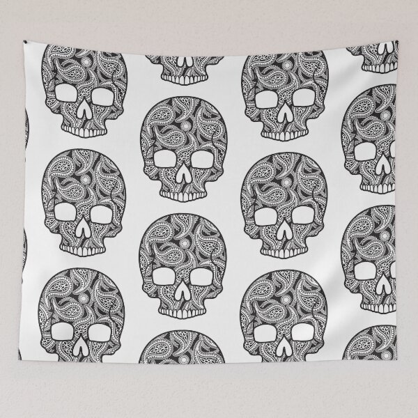Item preview, Paisley Sugar Skull Floral Design Day of the Dead Dia De Los Muertos Mardi Gras Sugar Skull (s) designed and sold by OopteesLydia.