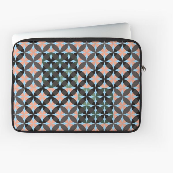 Geometric dark orangish pattern #geometric #orange #emerald #blue #mosaic Laptop Sleeve