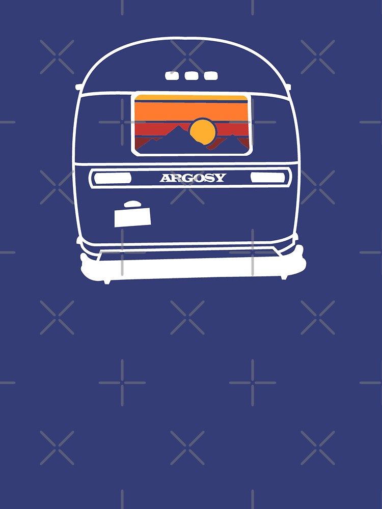 Thumbnail 7 of 7, Classic T-Shirt, 1970's Retro Vintage Argosy Camper Sunset in Mountains designed and sold by shelley tumlin.