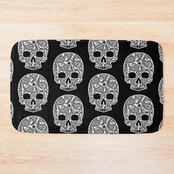 Item preview, Paisley Sugar Skull White Floral Design Day of the Dead Dia De Los Muertos Mardi Gras Sugar Skull (m) designed and sold by OopteesLydia.