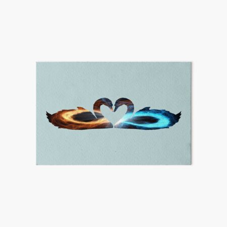 Twin Flame Swans Art Board Print