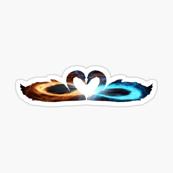 Twin Flame Swans Sticker