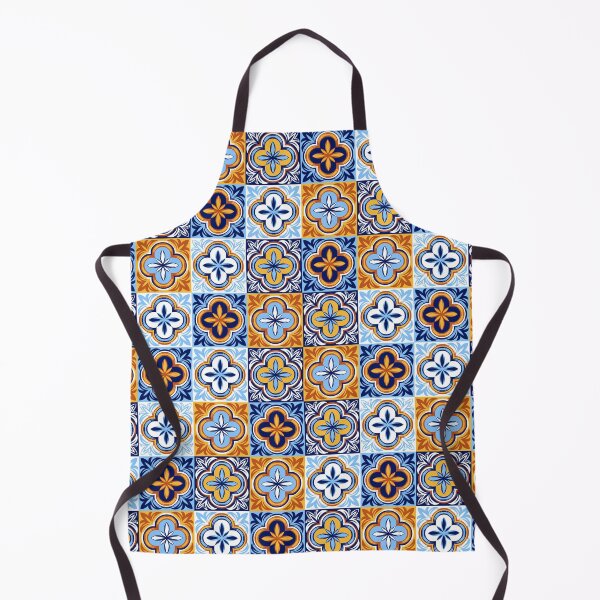 Item preview, Universal pattern Ceramic Tile Pattern with orange, blues, and white. designed and sold by Jennykies.