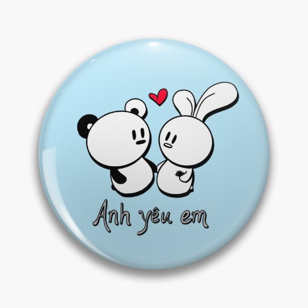Item preview, Vietnamnese "Anh yêu em" / "I love you" Jelly & Sesame designed and sold by HuiCreations.