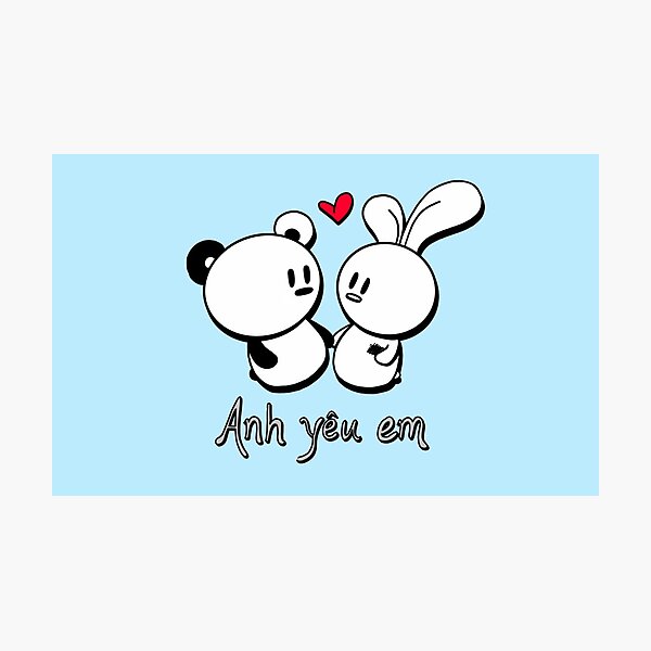 Item preview, Vietnamnese "Anh yêu em" / "I love you"  Jelly & Sesame designed and sold by HuiCreations.