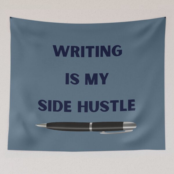 Item preview, writing is my side hustle / pen designed and sold by FourNuns.