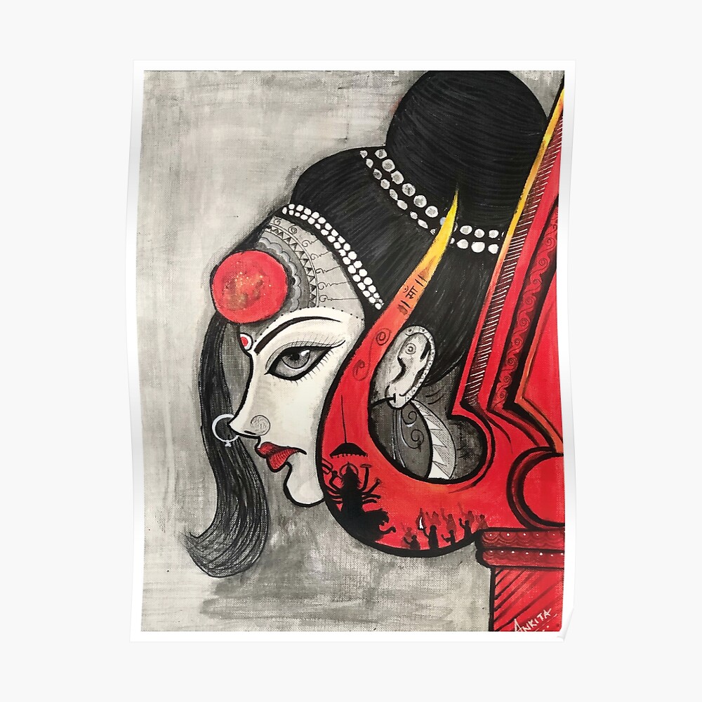 Ma Durga Drawing with oil pastel color  Part 1  Easy Devi Durga  painting  CTW  YouTube