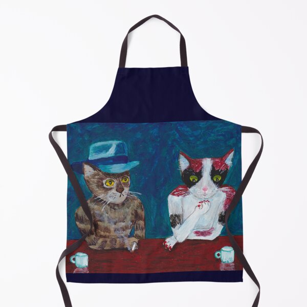 Item preview, Edward Hopper style cat couple designed and sold by evelyn-at-work.