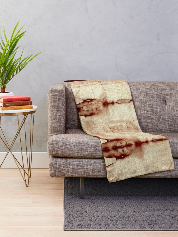 Easter Holy Face Negatives Of The Shroud Of Turin Throw Blanket For Sale By The Great Art